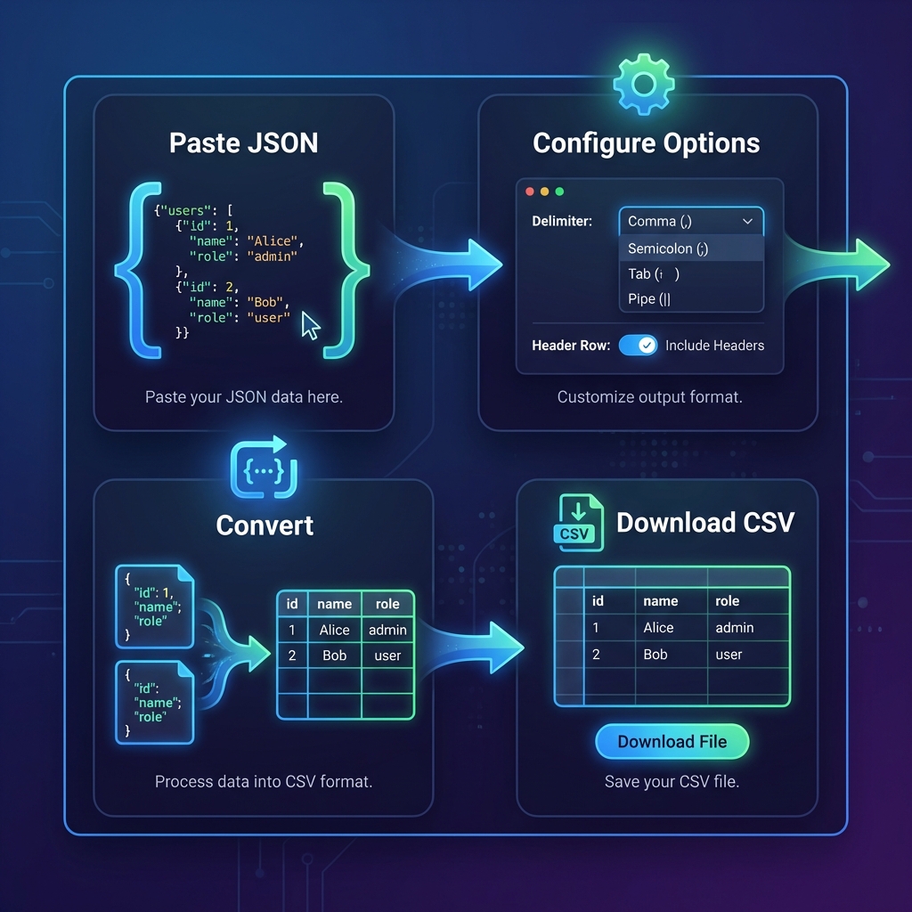 How to Convert JSON to CSV - 4-Step Workflow